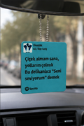 Kişiye Özel Spotify Temalı Dikiz Aynası Süsü | 7x7 cm Dekota UV Baskılı Araç Aynası Aksesuarı