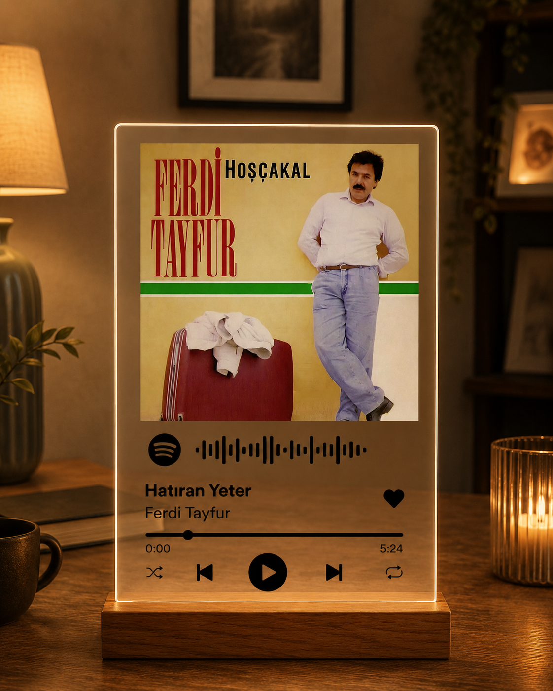 Ferdi Tayfur - Hatıran Yeter Spotify QR Kodlu Müzik Plakası